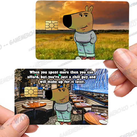 Chill Guy Custom Credit Card Cover Pop Culture Vinyl Skin Stickers funny sticker meme sticker