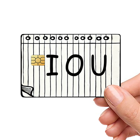 Funny IOU I owe you Custom Credit Card Cover Pop Culture Vinyl Skin Stickers meme sticker Prank